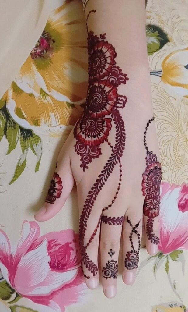 finger mor pankh mehndi design