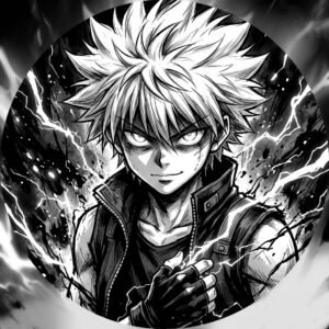 Killua black and white profile