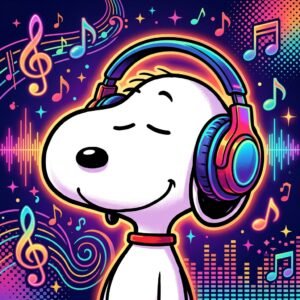 Snoopy wearing headphones Snoopy wearing headphones