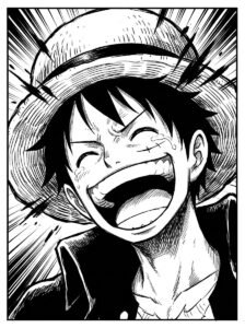 Character laughing in manga