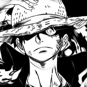 luffy pfp black and white